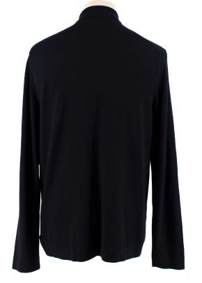 navy wool long sleeved cardigan 3