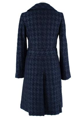 blue houndstooth silk-blend coat 2