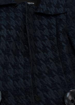 blue houndstooth silk-blend coat 6