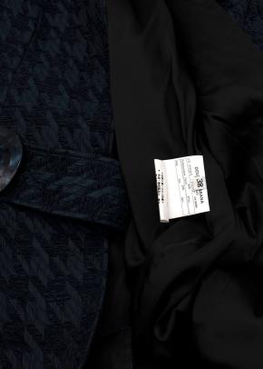 blue houndstooth silk-blend coat 9
