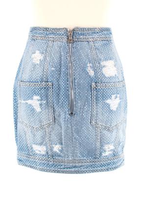 Crystal embellished denim mini skirt 3