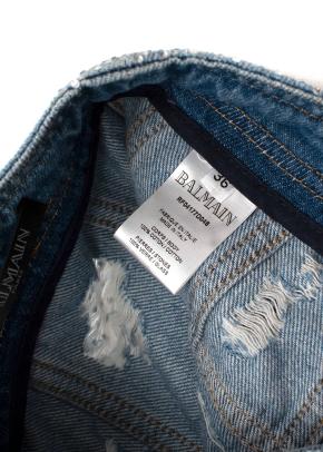 Crystal embellished denim mini skirt 6