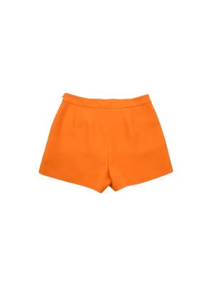 Orange Wool & Silk V Logo Shorts 2