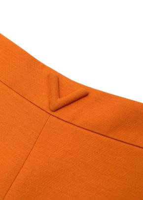 Orange Wool & Silk V Logo Shorts 3