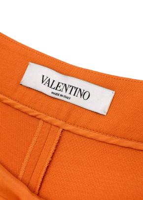 Orange Wool & Silk V Logo Shorts 6