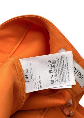 Orange Wool & Silk V Logo Shorts 7