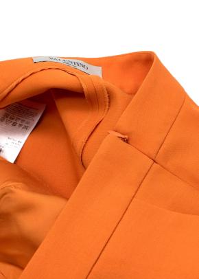 Orange Wool & Silk V Logo Shorts 5