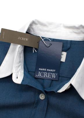 Navy White Collar  Shirt 7