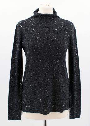 Sequin Polo Neck Silk Blend Knit Jumper 6