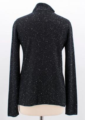 Sequin Polo Neck Silk Blend Knit Jumper 3