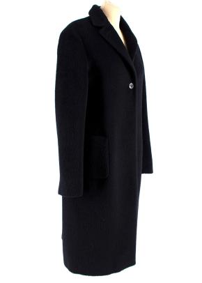 Navy Blue Llama Wool Blend Coat 2
