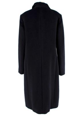 Navy Blue Llama Wool Blend Coat 3