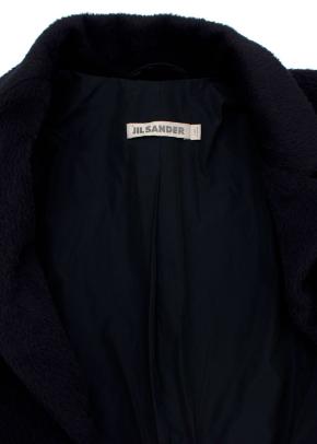 Navy Blue Llama Wool Blend Coat 8