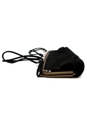 Crystal Embellished Black Satin Shoulder Bag 4