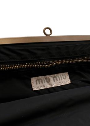 Crystal Embellished Black Satin Shoulder Bag 6