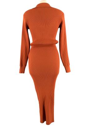 Rib Knit Polo Midi Dress 4