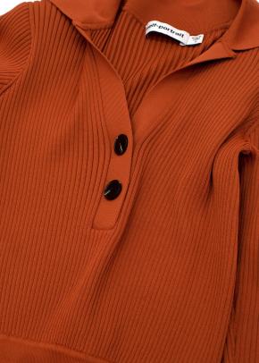 Rib Knit Polo Midi Dress 9