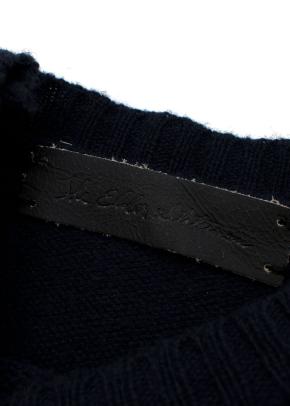 Navy Embroidered Cashmere Knit Jumper 3