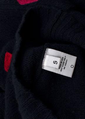 Navy Embroidered Cashmere Knit Jumper 5