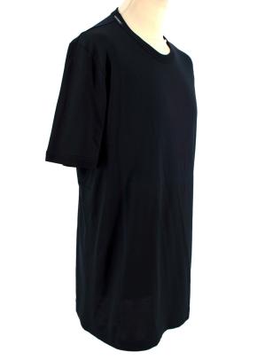 Crew Neck Black Cotton T-Shirt 2