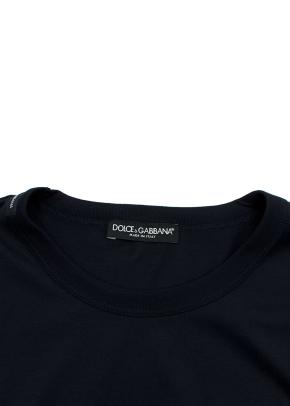 Crew Neck Black Cotton T-Shirt 4