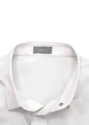 White Cotton Long Sleeve Shirt with CD Poppers 5