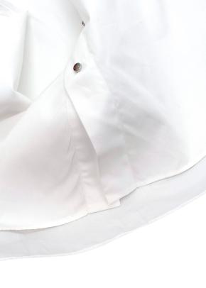 White Cotton Long Sleeve Shirt with CD Poppers 8