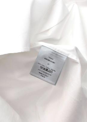 White Cotton Long Sleeve Shirt with CD Poppers 11