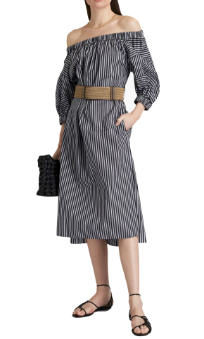 Striped Off-Shoulder Dress 3