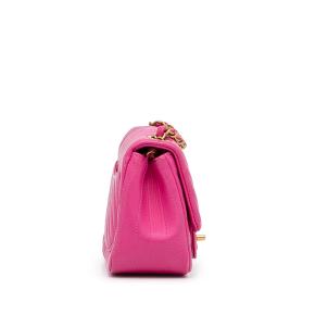 Pink Lambskin Chevron Mini Flap Bag 5