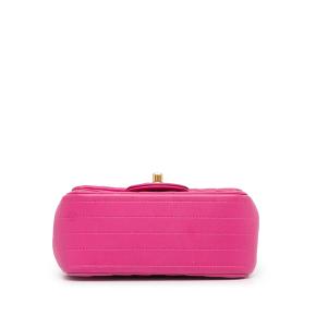 Pink Lambskin Chevron Mini Flap Bag 6