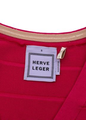 Pink Stretch Bandage V-Neck Zipped Dress 5