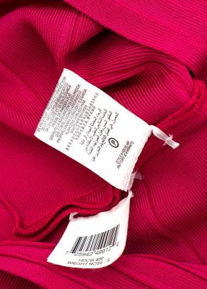 Pink Stretch Bandage V-Neck Zipped Dress 10