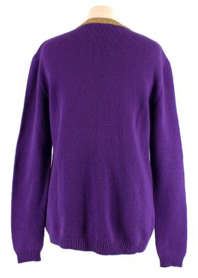 Purple Tiger Motif Intarsia Wool Jumper 3