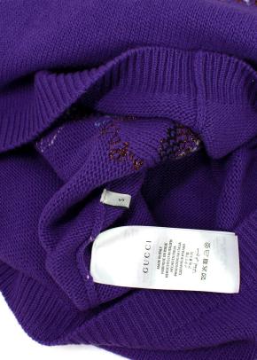 Purple Tiger Motif Intarsia Wool Jumper 6