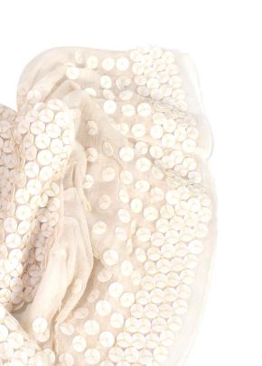 Chloe Ecru Sequin Embroidered Silk Pleated Dress 9