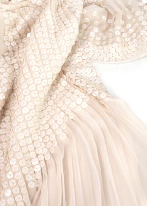 Chloe Ecru Sequin Embroidered Silk Pleated Dress 10