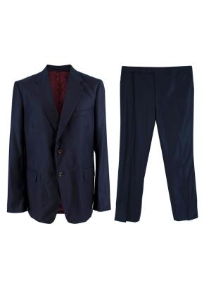 Gucci Navy Wool Blend Single Breasted Suit 2