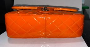 Chanel Orange Patent Classic Flap 5