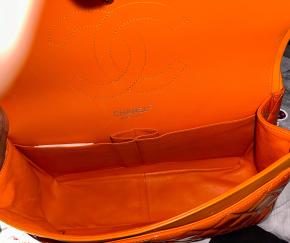 Chanel Orange Patent Classic Flap 10