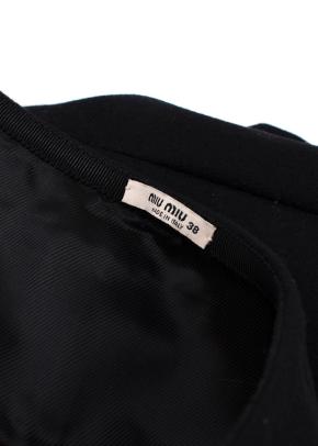 Miu Miu Black Wool Blend Double Breasted Jacket & A-line Mini Skirt 10