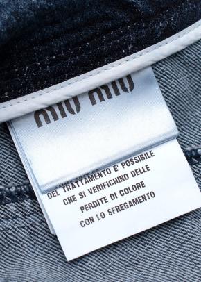 Miu Miu Broderie anglaise-trimmed denim mini skirt 7