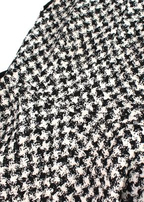 Black & White A-line Houndstooth Midi Dress 4