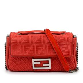 Fendi Red Monogram Midi Chain Baguette 15