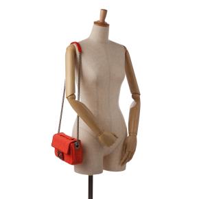 Fendi Red Monogram Midi Chain Baguette 13