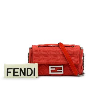 Fendi Red Monogram Midi Chain Baguette 14