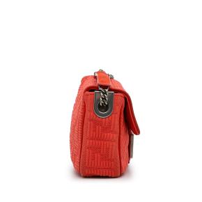 Fendi Red Monogram Midi Chain Baguette 4