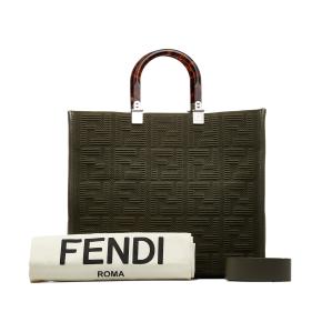 Fendi Khaki Green Medium Zucca Sunshine Shopper Tote 10
