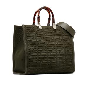 Fendi Khaki Green Medium Zucca Sunshine Shopper Tote 2
