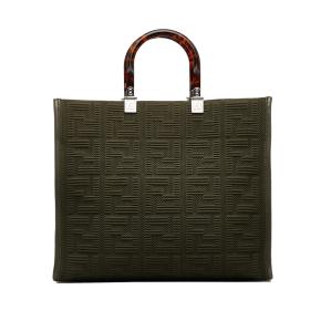 Fendi Khaki Green Medium Zucca Sunshine Shopper Tote 3